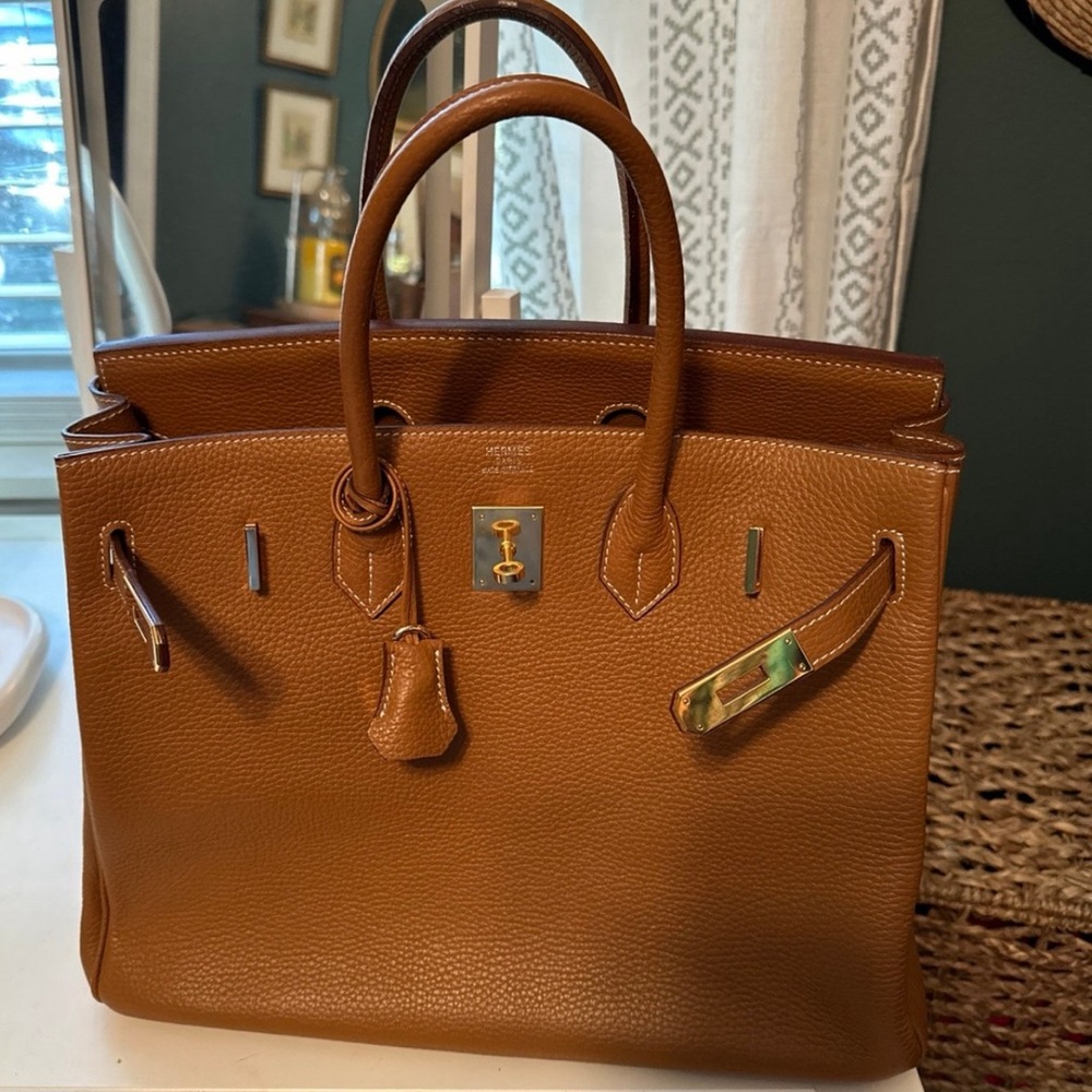Leather handbag 35 cm